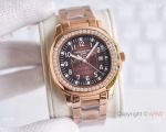 Copy Patek Philippe Aquanaut Rose Gold Diamond Bezel Men Size